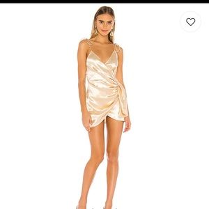 - Superdown Wrap Dress in Champagne